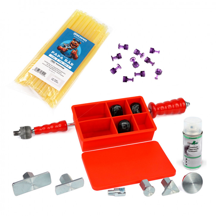 Klebesystem: Zughammer mit Colafria als Ausbeulwerkzeug